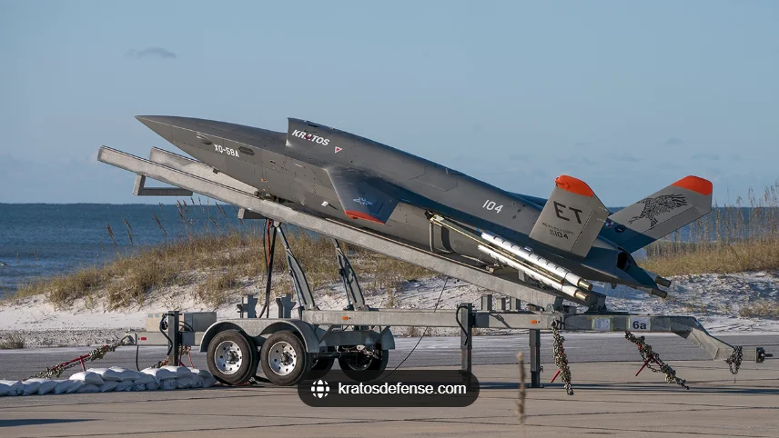 Kratos XQ-58 Valkyrie on launch rail
